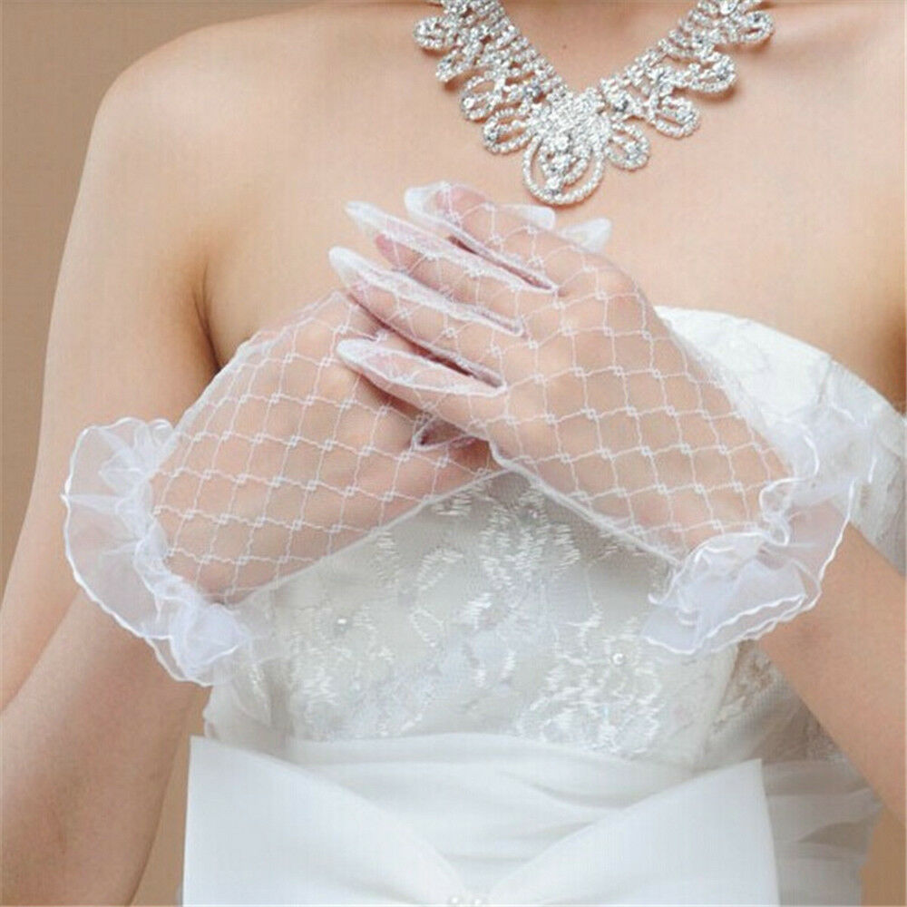 1Pair Ivory Lace Wedding Gloves Women's Wedding Bridal Party Gloves Hot