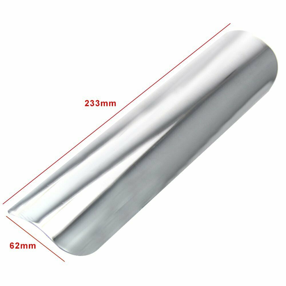 1X Chrome-plated Motorcycle Exhaust Pipe Heat Shield Cover Guard & 51-70mm Clamp