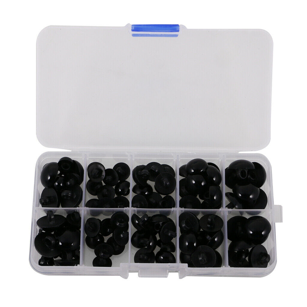 Black Round Buttons - For Plush Toys Eyes Nose Sewing - for DIY Sewing Animal