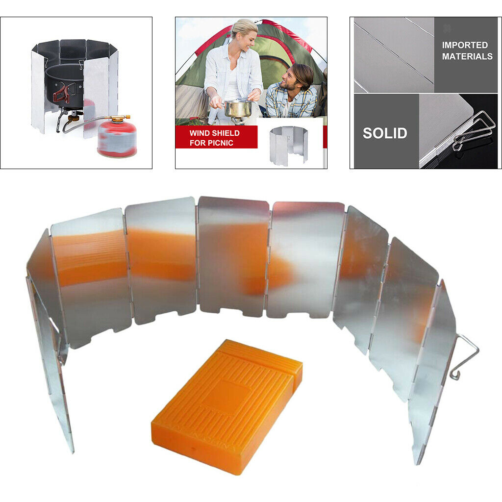 Folding 9 Plates Aluminum Alloy Outdoor Burner Stove Wind Shield Windshield