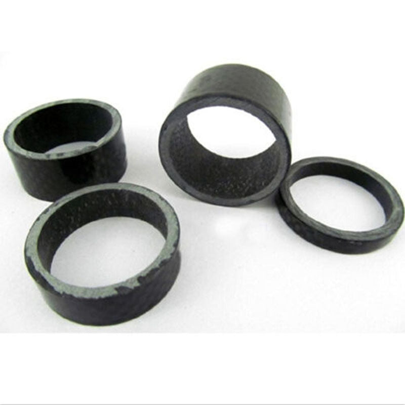 1set Carbon Fiber Headset 5,10,15,20mm Spacers kit 1 1/8" For Stem Bike N J Kt