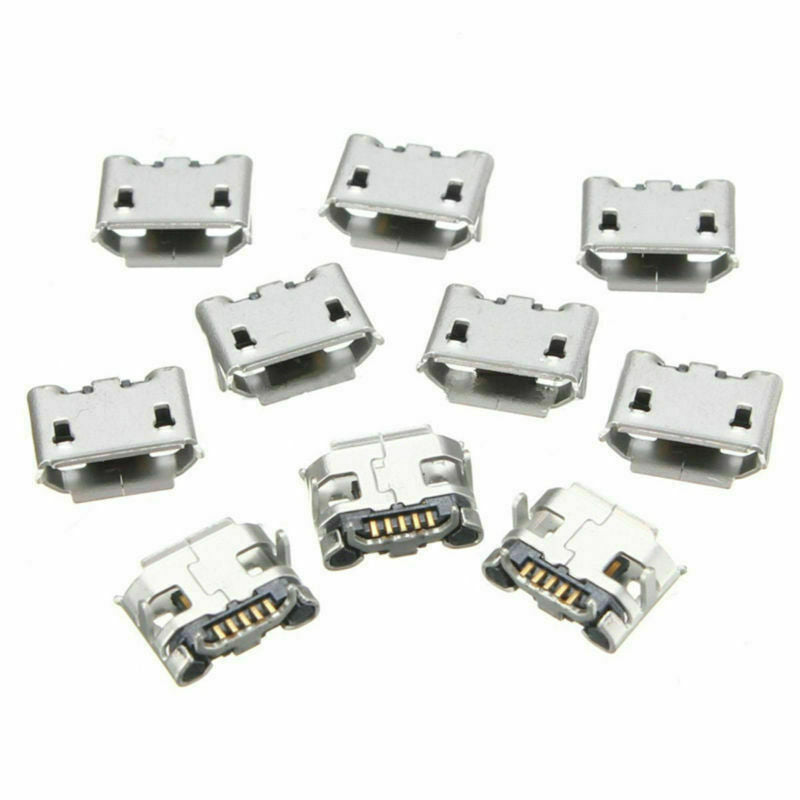 20PCS Micro USB Type B Female 5 Pin Legs PCB SMD DIP Soldering Socket Connectors