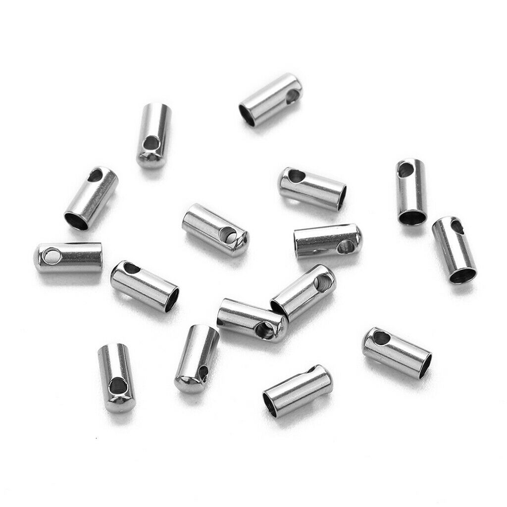 30x Stainless Steel Jewelry Clasp Leather Cord End Clasp Jewelry Making 3mm