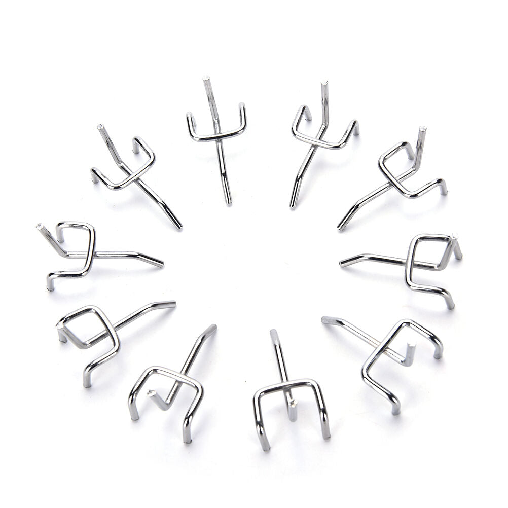 10pc Metal Peg Board Pegboard Hooks Garage Work Shop Storage Display Steel SEDD
