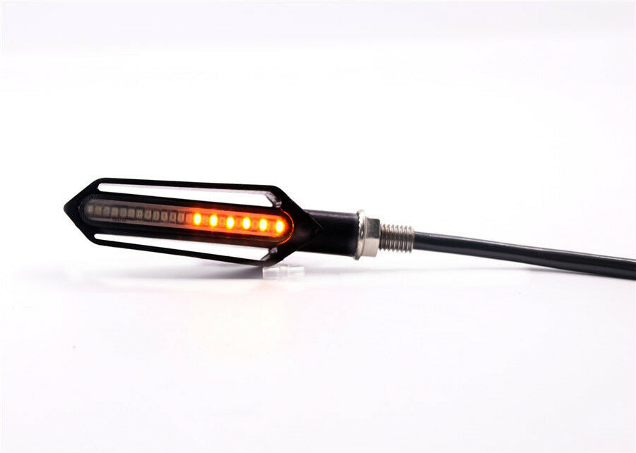 2 Pair Flowing LED Motorcycle Turn Signal Indicator Lights DRL Brake Tail Lights