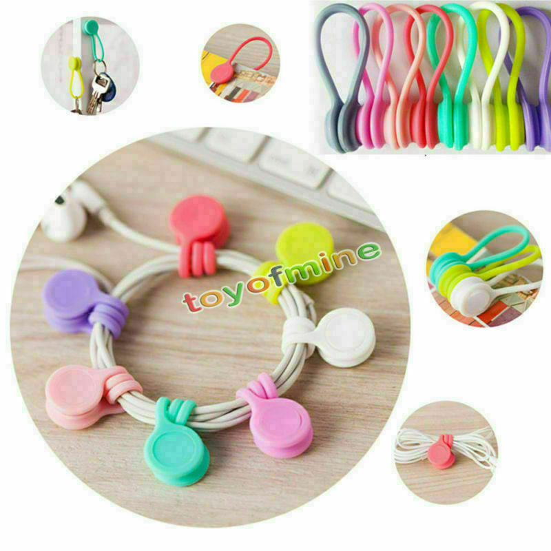9Pcs Multifunction Magnet Earphone Cord Winder Cable Holder Organizer Clip Hubs