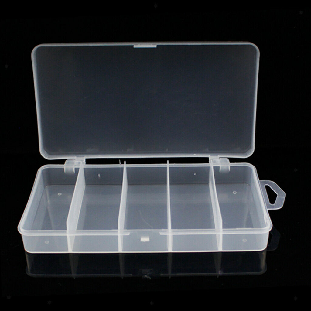 Fishing Tackle Box Lightweight Durable Jewelry Organizer with 5 Grids Clear