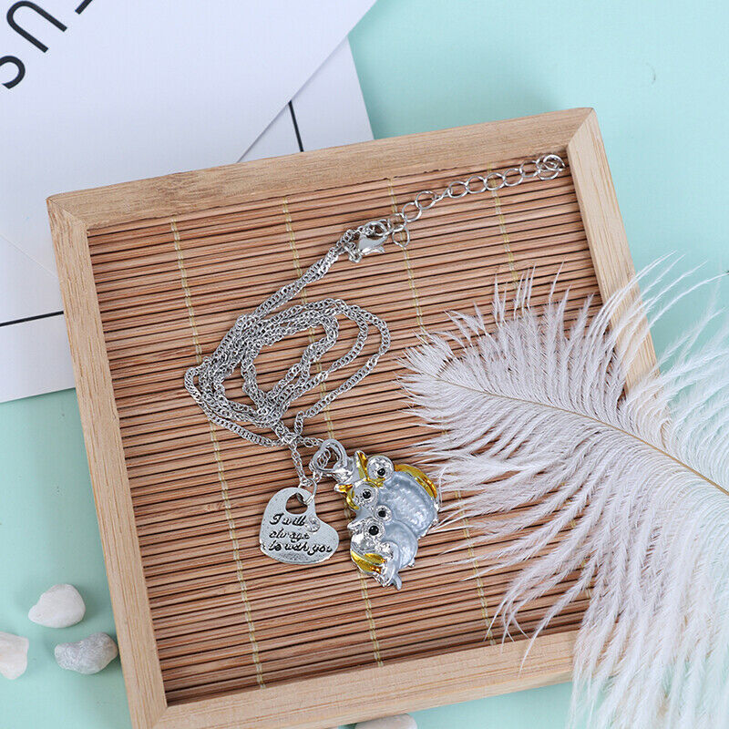 Creativity Lovely Owl Mother and Child Love Diamond Gift Necklace 925 Sil.l8