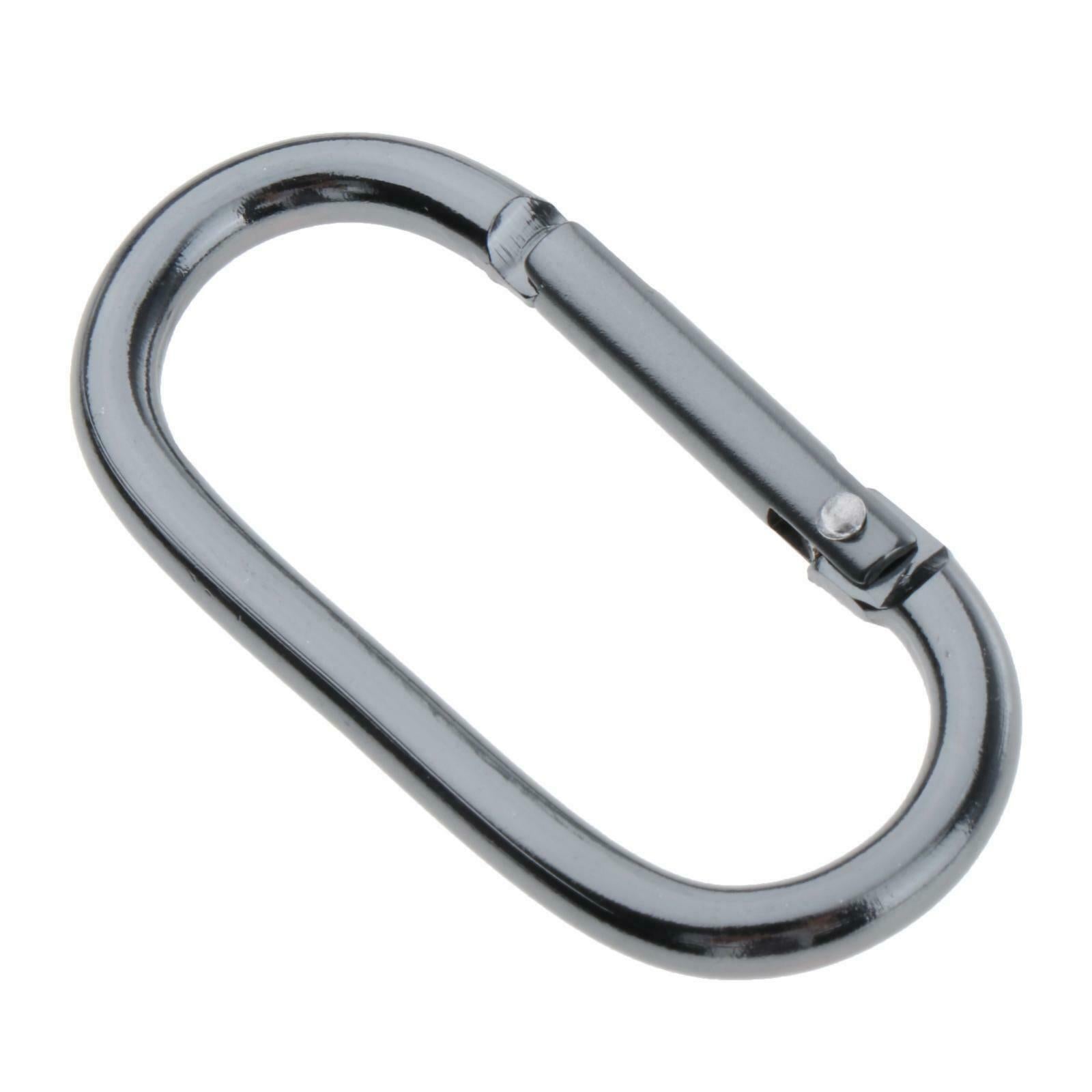 5Pcs Aluminum Snap Hook Carabiner Oval Key Chain Clip Keychain Hiking Camp