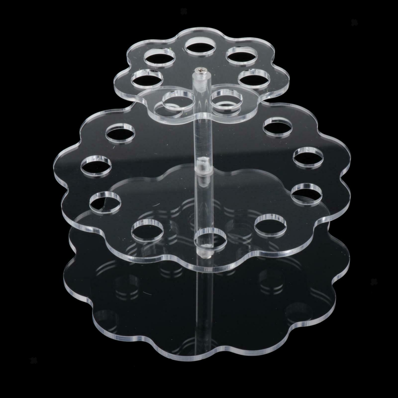 Clear 18 Bottles 2 Tier 360 Rotating Essential Oil Display Rack Storage