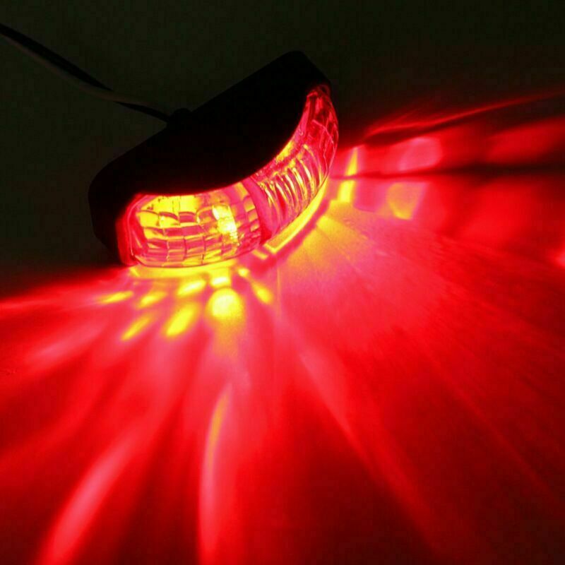 4x Red 2 LED Side Marker Light Blinker for Trailer Truck Boat 12V-24V Waterproof