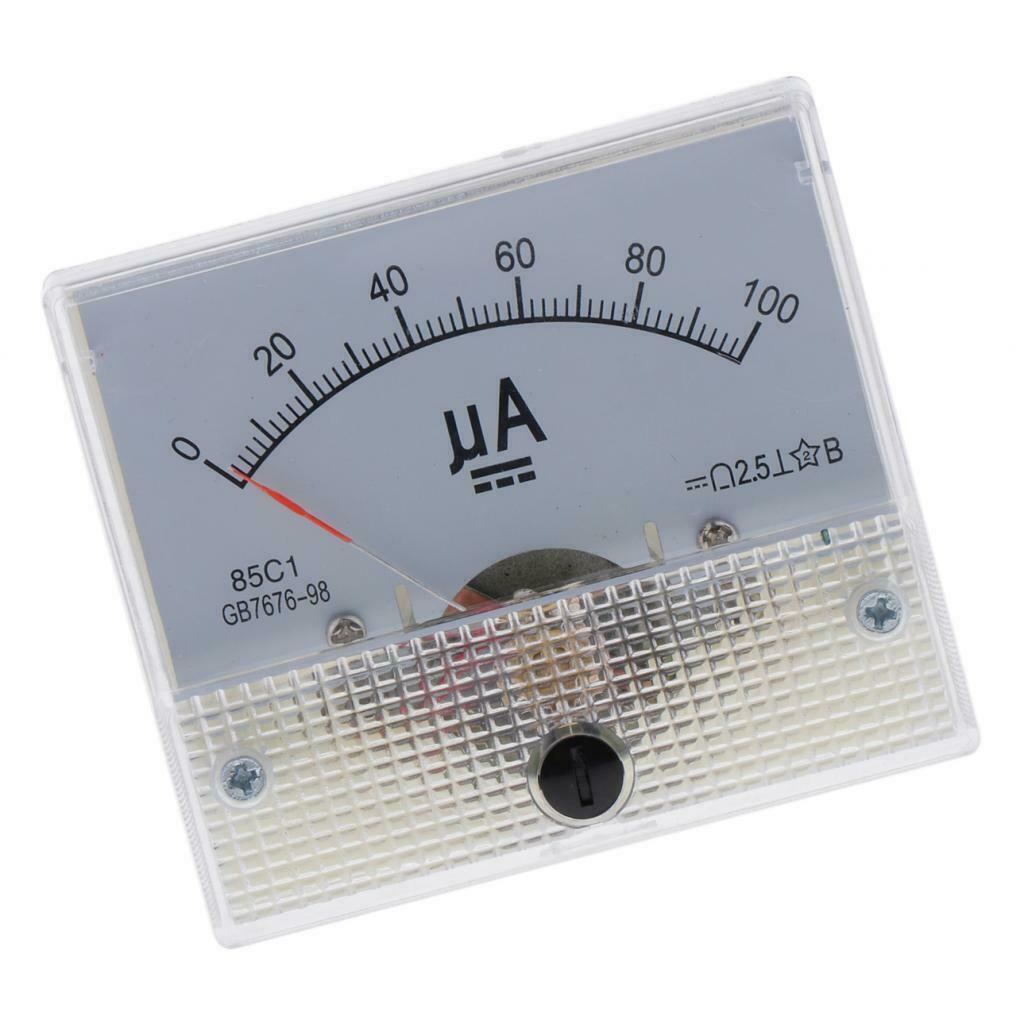 2pcs Accurate Plastic DC Analog Ammeter Current Measuring Tools 0-100uA