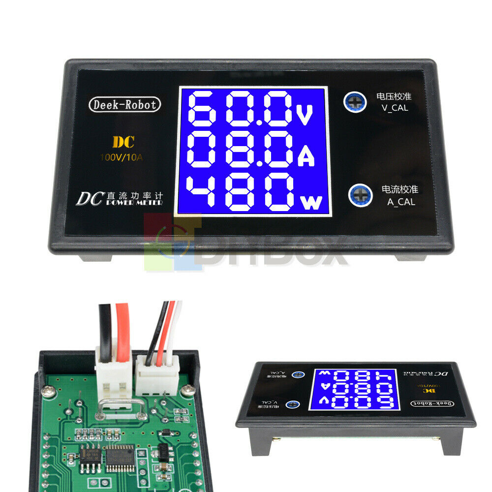 DC 100V 10A 1000W LCD Digital Voltmeter Ammeter Voltage Current Volt Power Meter