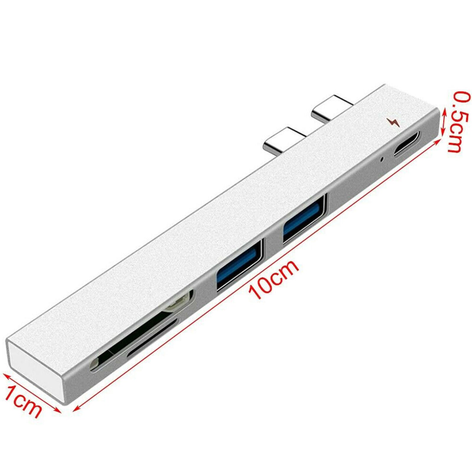 7in1 USB-C Hub Dual Type-C Multiport Card Reader Adapter 4K For MacBook Air