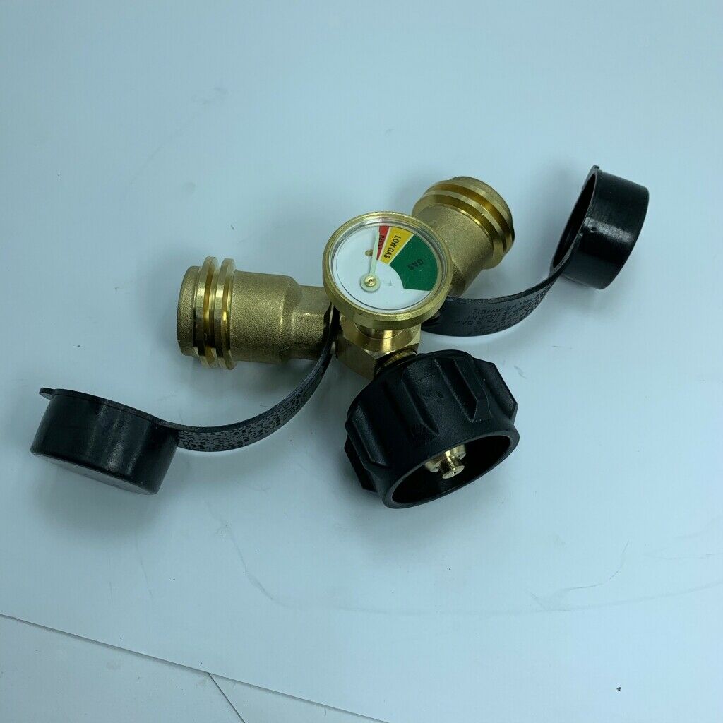 Propane Tank Adapter Connector Propane Gauge Y Shape 2 Way Quick Connect