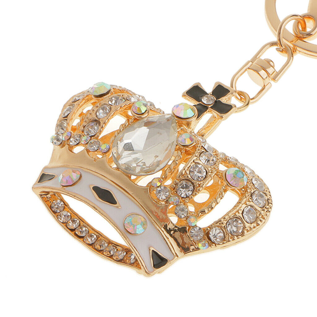 Keyring with Chain Pendant Keyring with Crystal Pendant Keyring with White