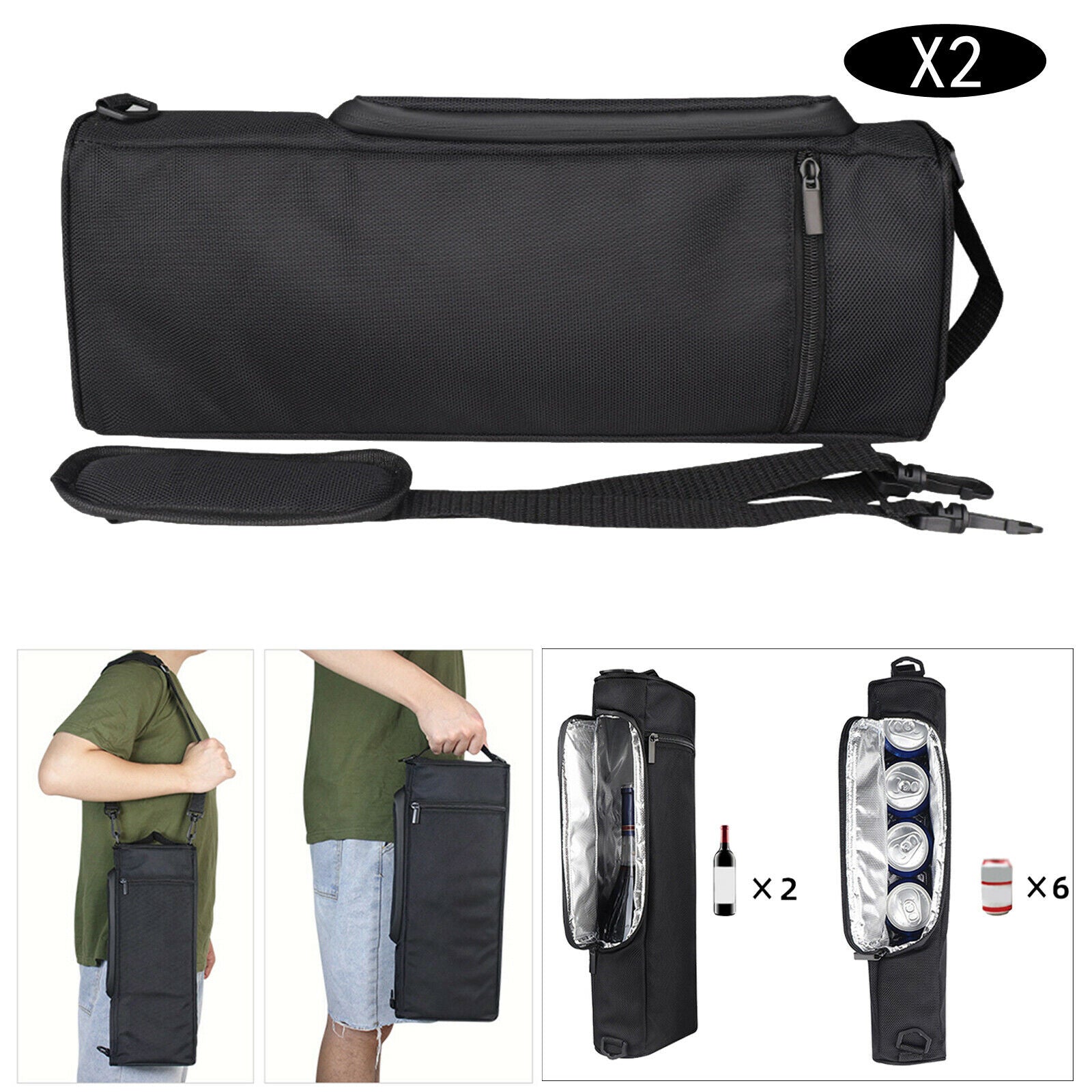 2pcs Compact Golf Cooler Bag Golfing Soda Insulated Bag Picnic Freezer Pack