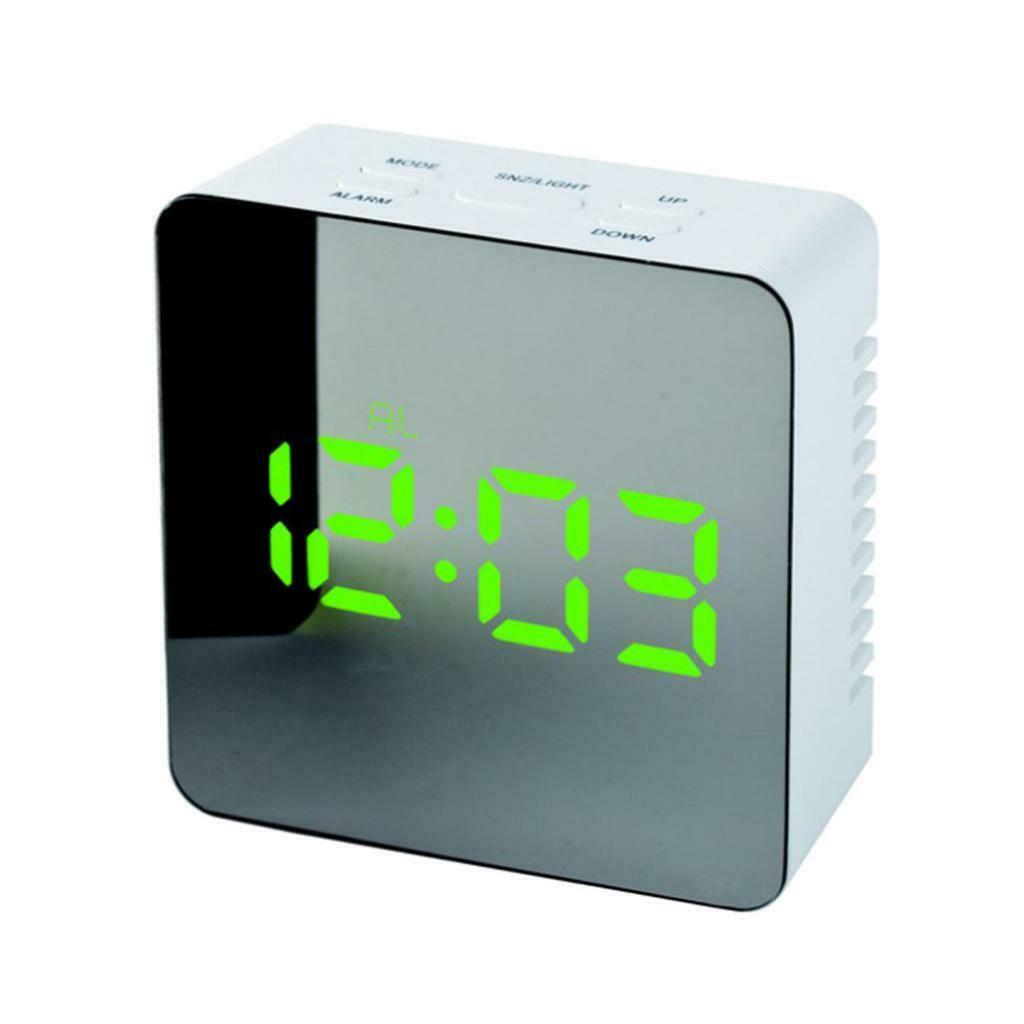Set of 2 Digital Alarm Clock LED Snooze for Travel Bedroom Students Green