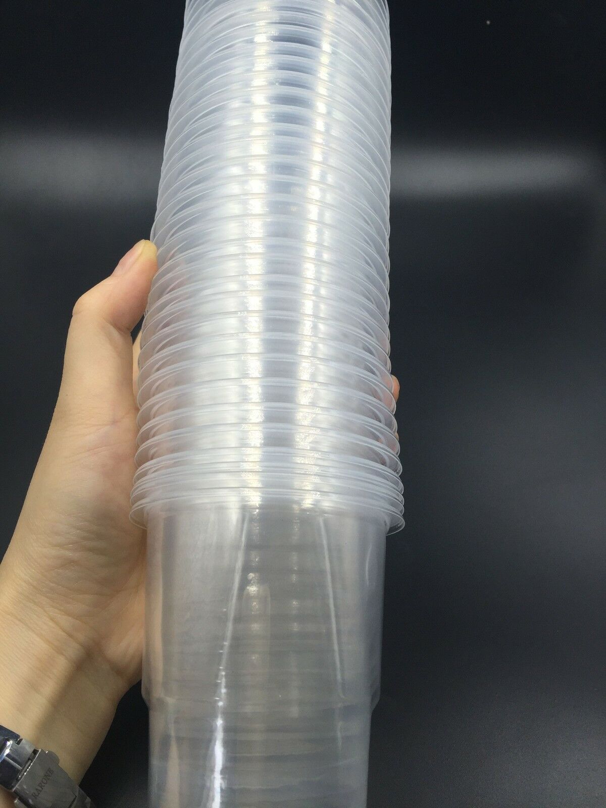 50x Plastic Clear Drinking Cups Disposable Reusable Strong Cup Party Bulk 250ml
