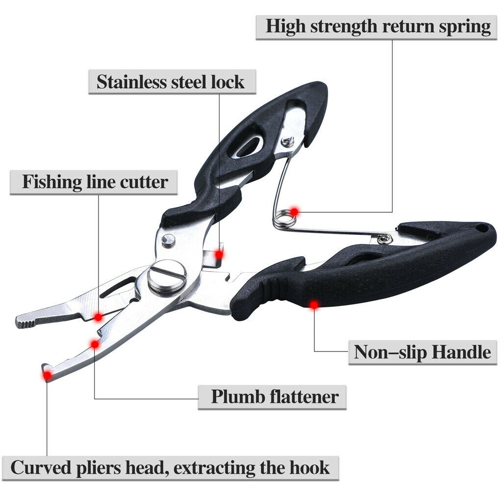 Multifunctional Fishing Plier Scissor & Gripper Tongs Grab Cutting Line Tool