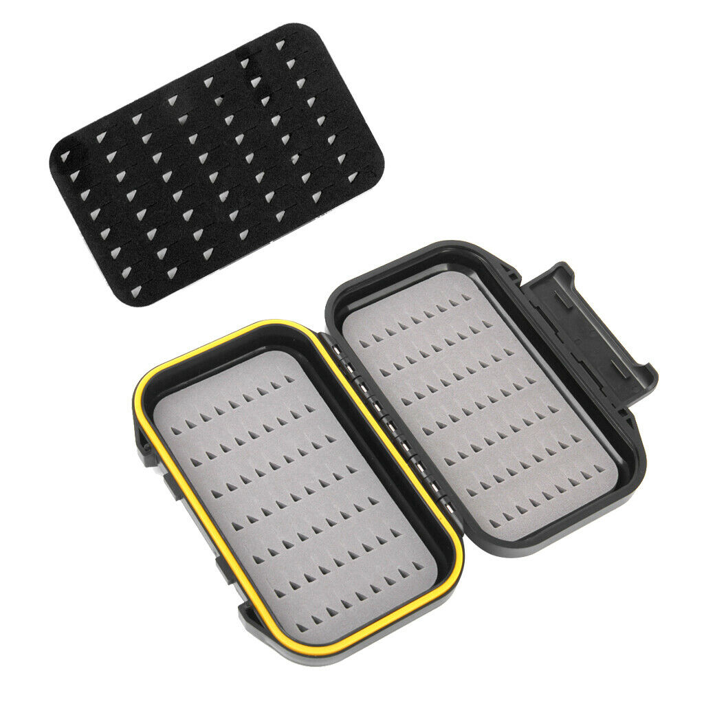 Double Layer Waterproof Fly Lure Box Bait Box for Fly Fishing Flies + Fly Patch
