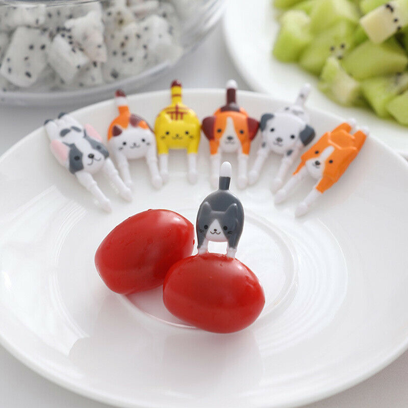 7Pcs/set  Cute Mini Animal Cartoon Food Picks Children Snack Food Fruit F.l8