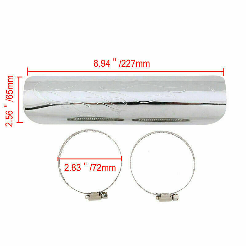 Universal Flame Exhaust Pipe Heat Shield Cover Guard Muffler For Cruiser ATV