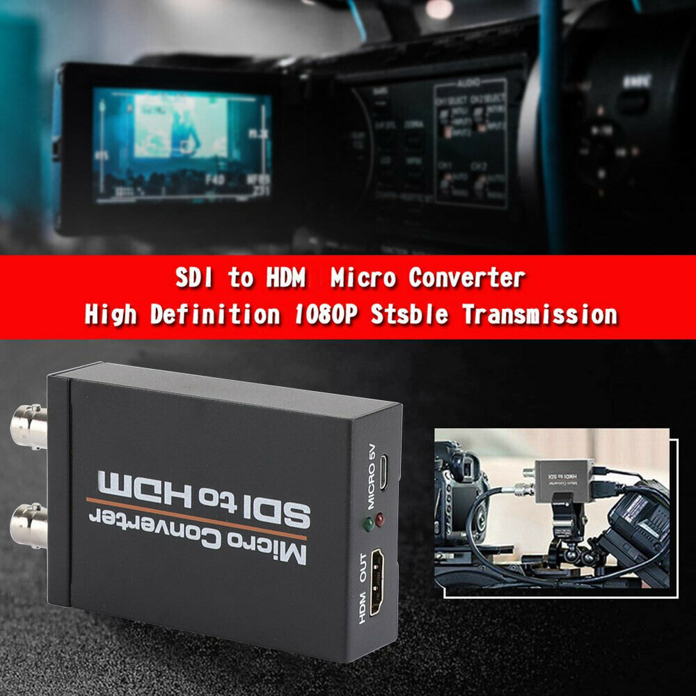 1 SDI In to 2 HDM + SDI Out Mini HD Video Micro Converter Audio Switcher BLK CA
