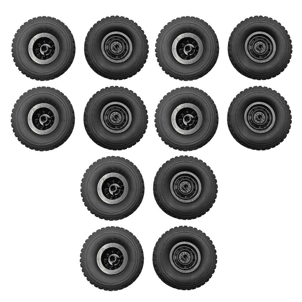 12 Pieces RC Wheel Tire for 1:16 WPL B14 B14K C24K B36 Rock Crawler Accs