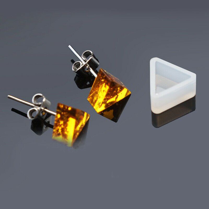 4Pcs/Set Crystal Epoxy Jewelry Earring Mold DIY Craft Making Pendant Mould Decor