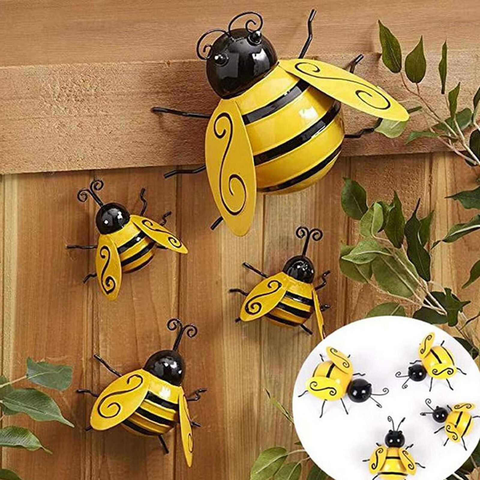 Metal Art Bumble Bee Backyard Garden Accents Wall Decorative Ornament