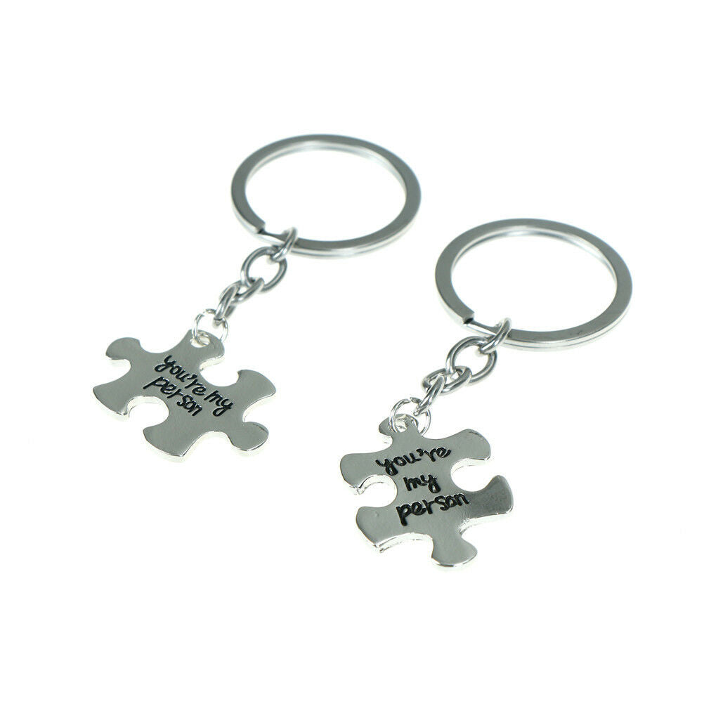 2pcs you are my person keychain letter puzzle key ring creative ke.l8