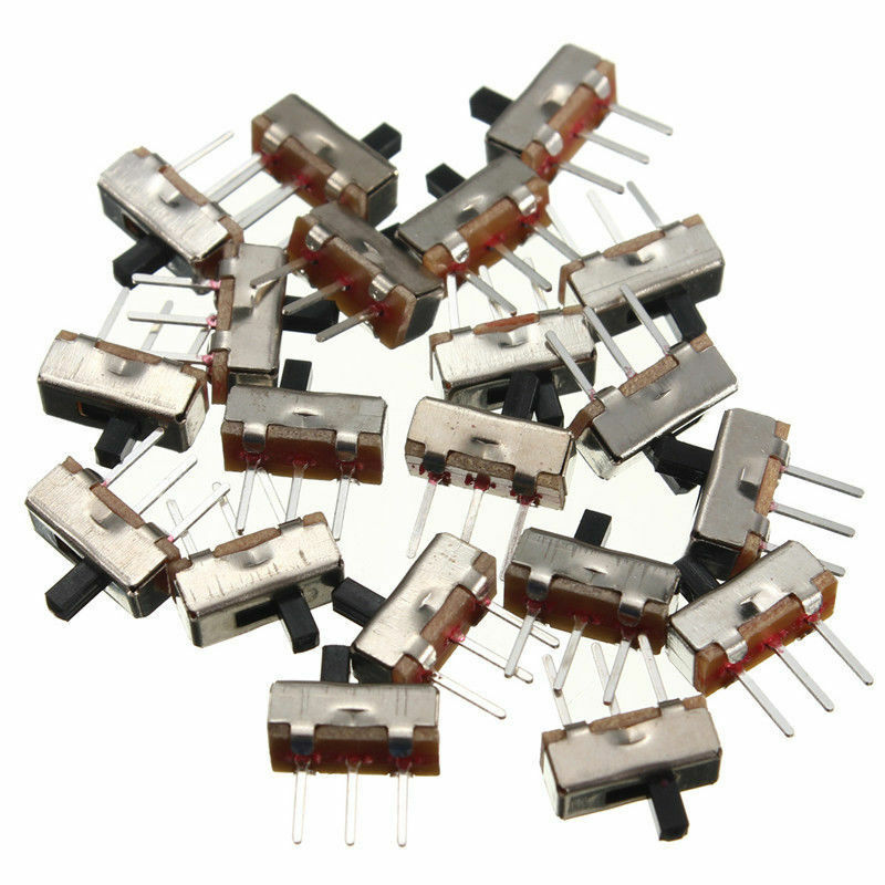 20PCS 2 Position SS12D00G3 SPDT 1P2T 3Pin PCB Panel Mini Vertical Slide Switch M