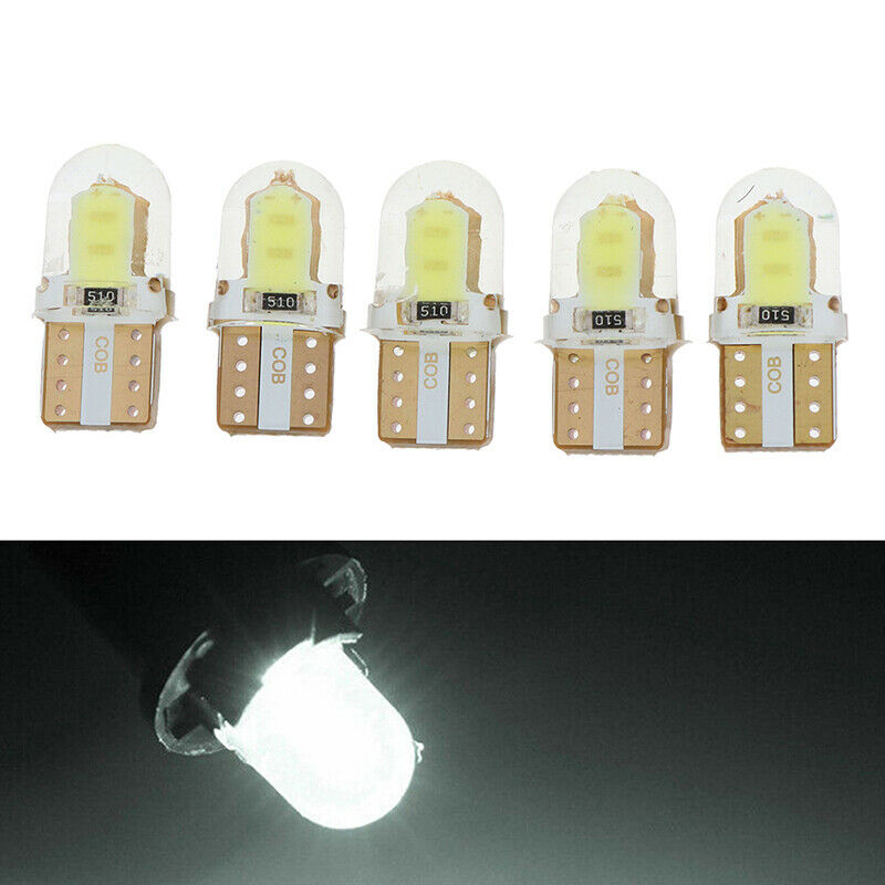 5Pcs T10 194 168 W5W LED COB Bulb 4 SMD Silica Super Bright License Light.l8