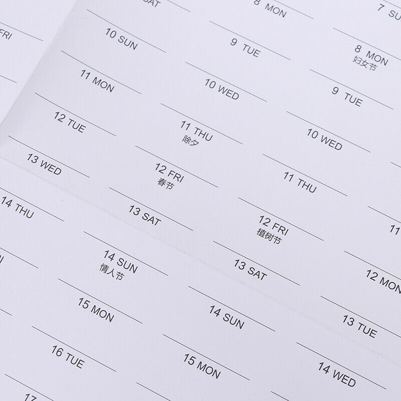 2021 Block Year Planner Daily Plan Paper Wall Calendar for Office School H Re