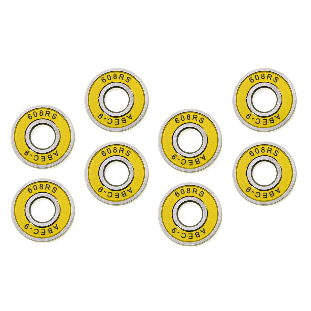 16x 608rs ABEC-9 Skateboard Bearing 8x22x7mm for Longboard Hockey Roller