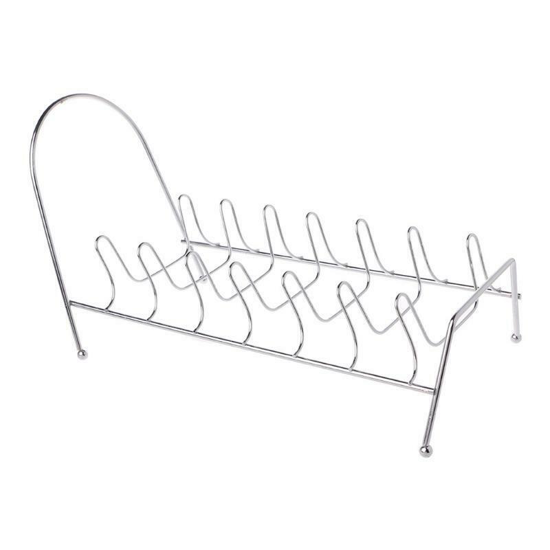 Plate Organizer 8 Slots Chrome Plated Dish Racks Countertop Drying Stand