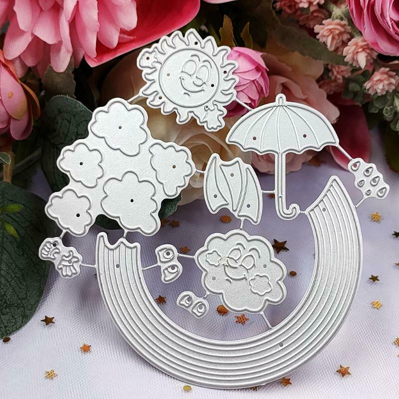 Rainbow Clouds Metal Cutting Dies Stencil Scrapbooking DIY Album Stamp Card Mold