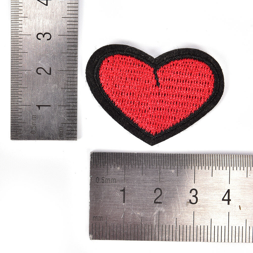 Heart IronOn Patch Embroidered Applique Sewing Label Clothes Stickers Appa.l8