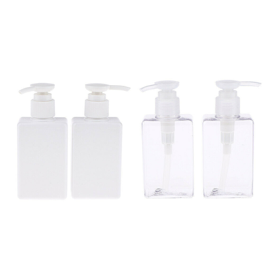 150ml Empty High Quality Square Dispensing Bottle for Shower Gel 4 Pieces