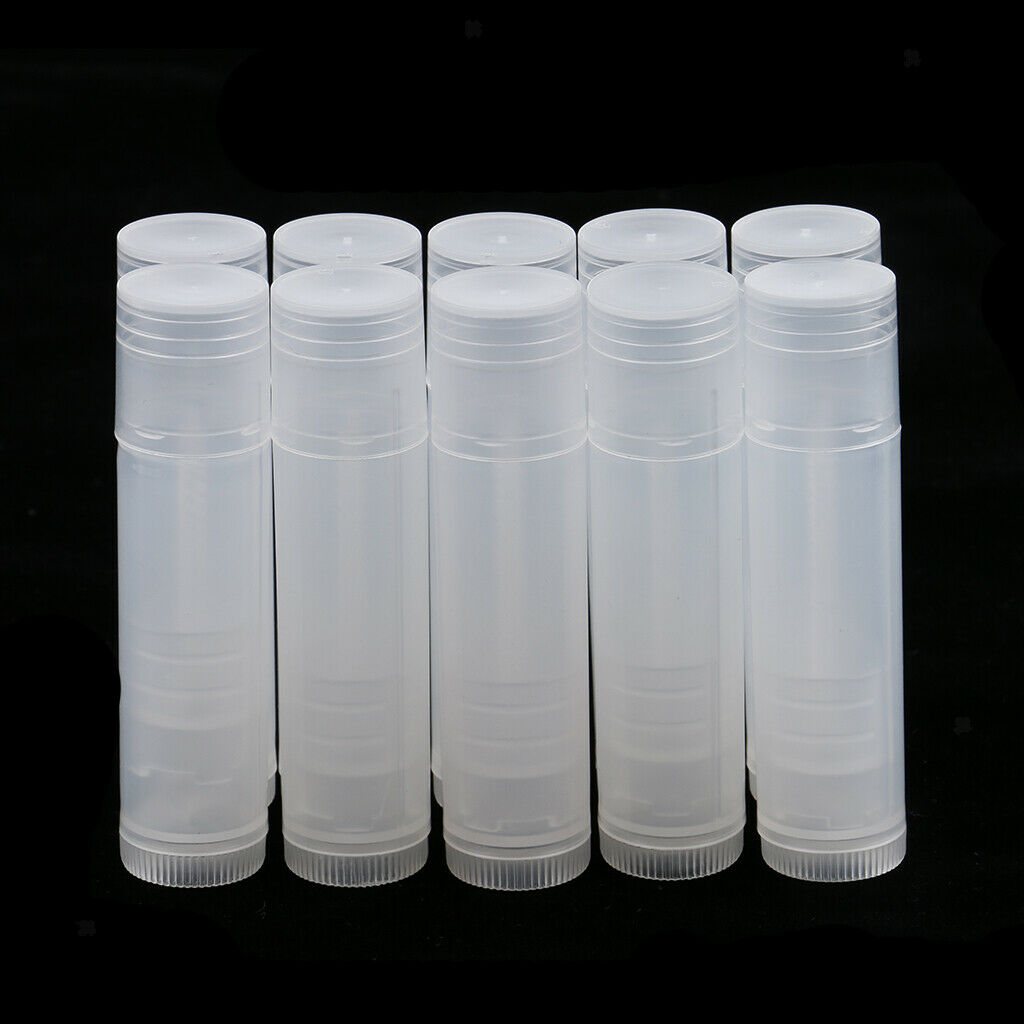 10 Pieces Empty Lip Balm Tubes Cosmetic Containers Lipstick Bottles White