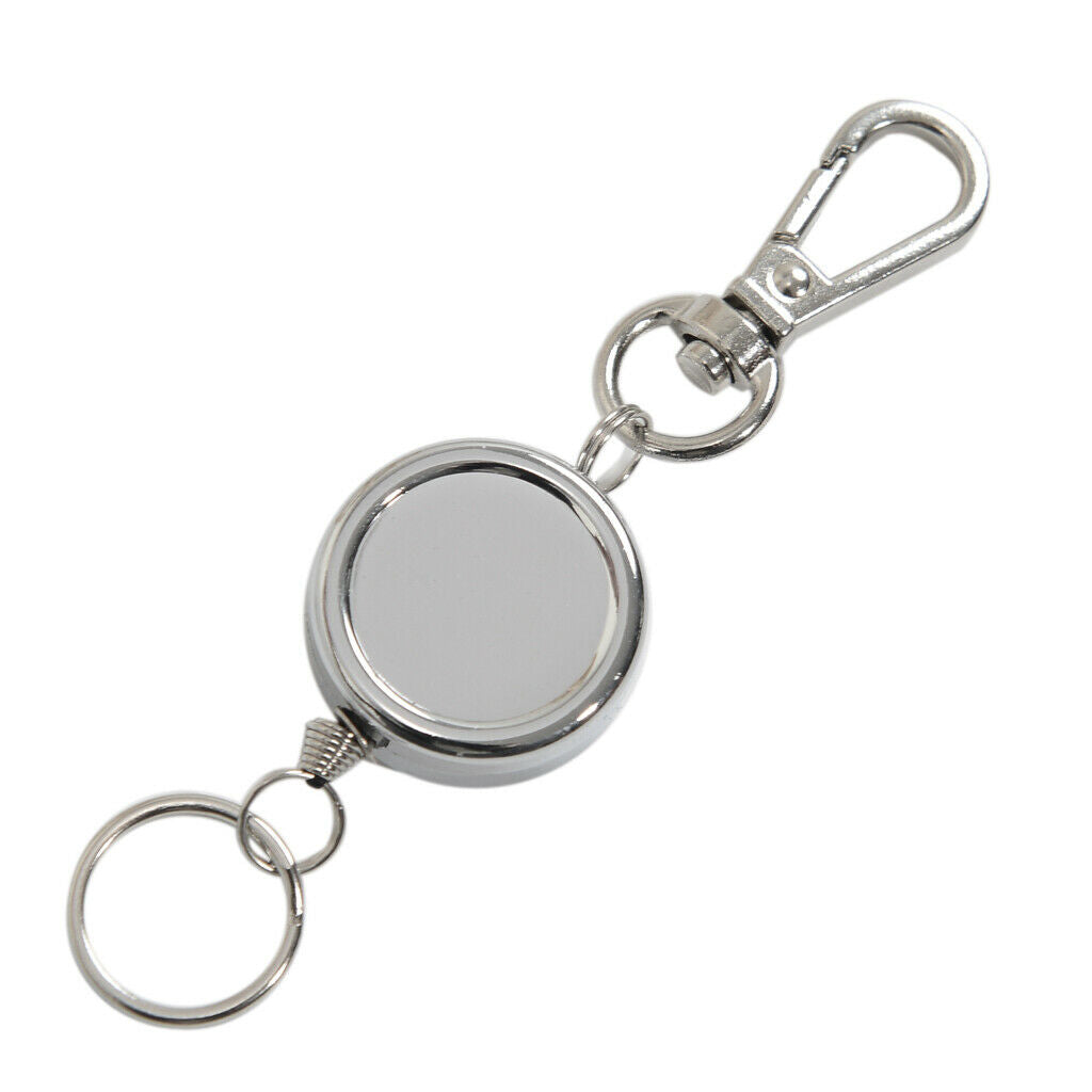 Prettyia Retractable Carabiner  Keyring Key Chain Ring Card Holder