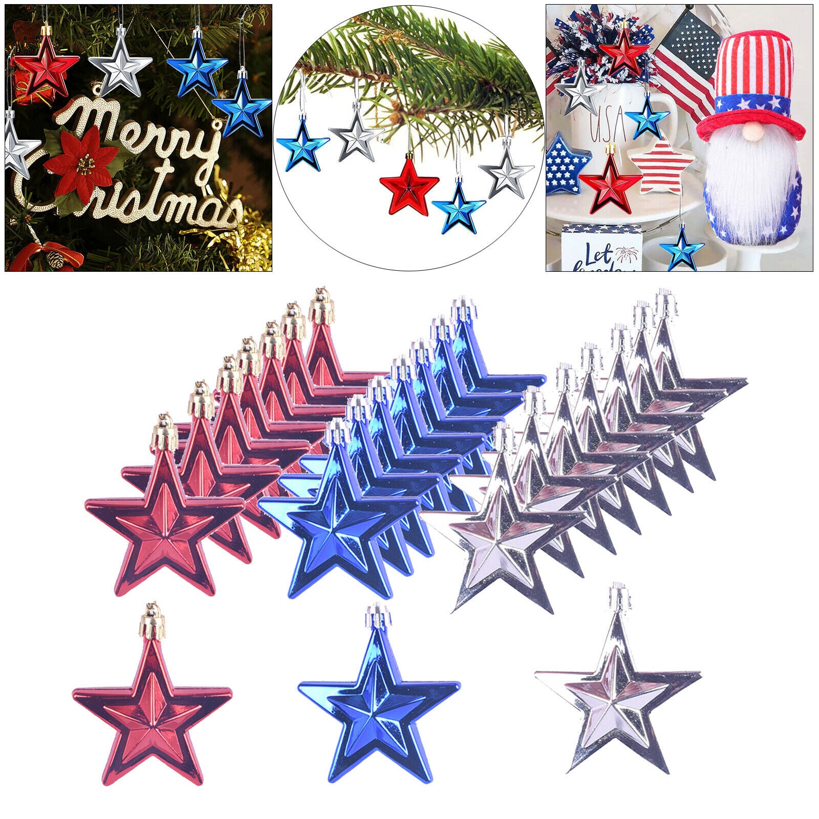 Hanging Star Ornament for Party Festival Photo Glitter DIY Decor Crafts