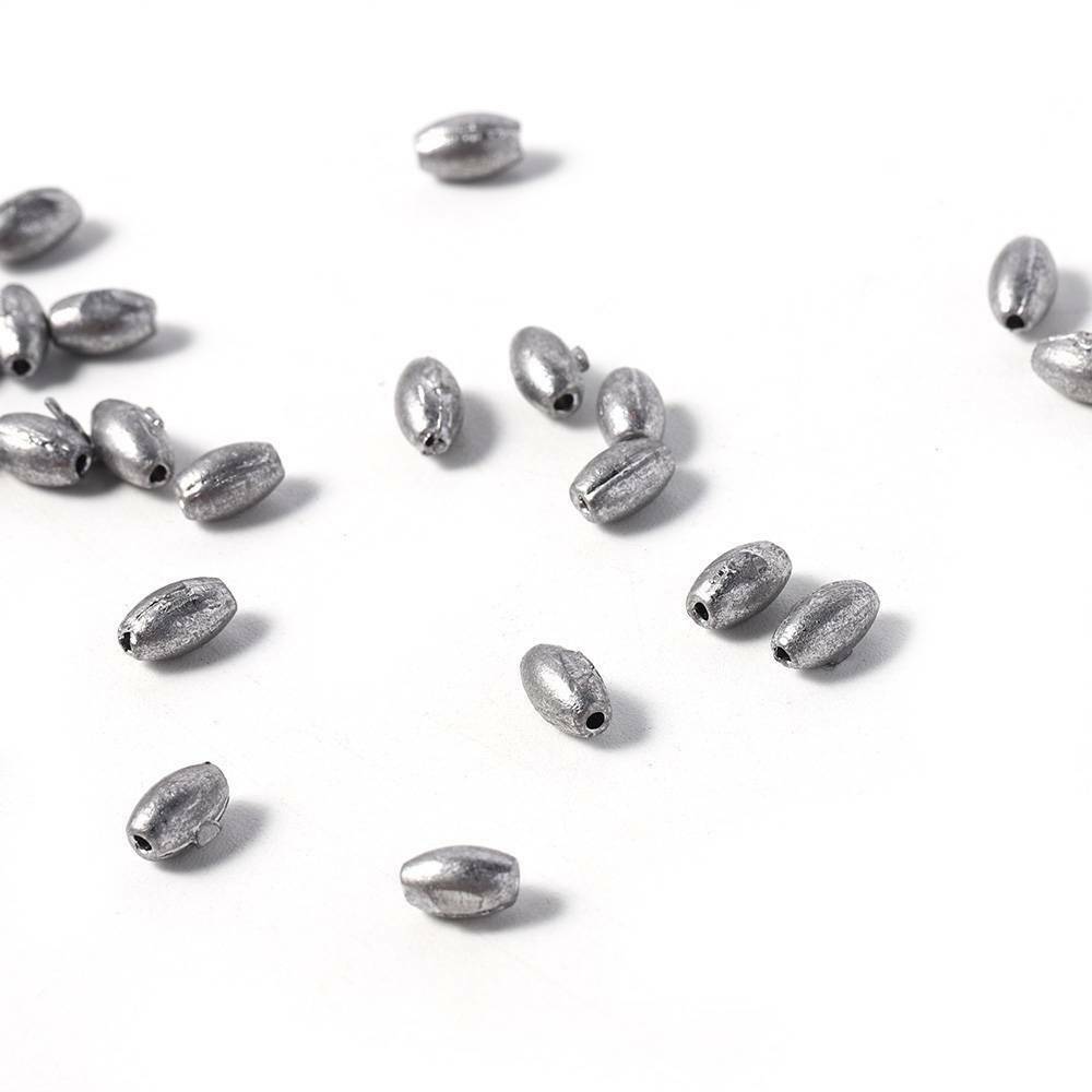 50PCS/set Pure Lead Olive Shape Sinker Outdoors Drain Fishing Making Supplies