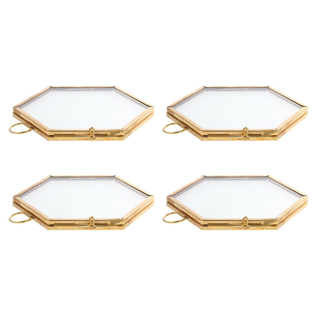 4PC Nordic Hanging Photo Frame Glass Metal Portrait Frame Wedding Supplies