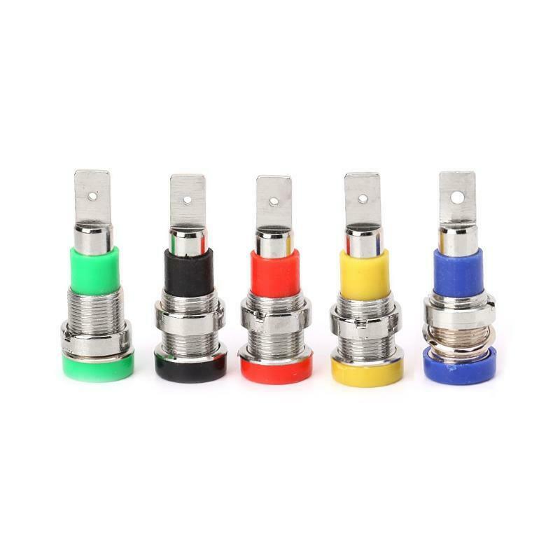 5pcs 4mm Banana Plug Connector Terminal Screw-type Electronic Banana Plug Socket
