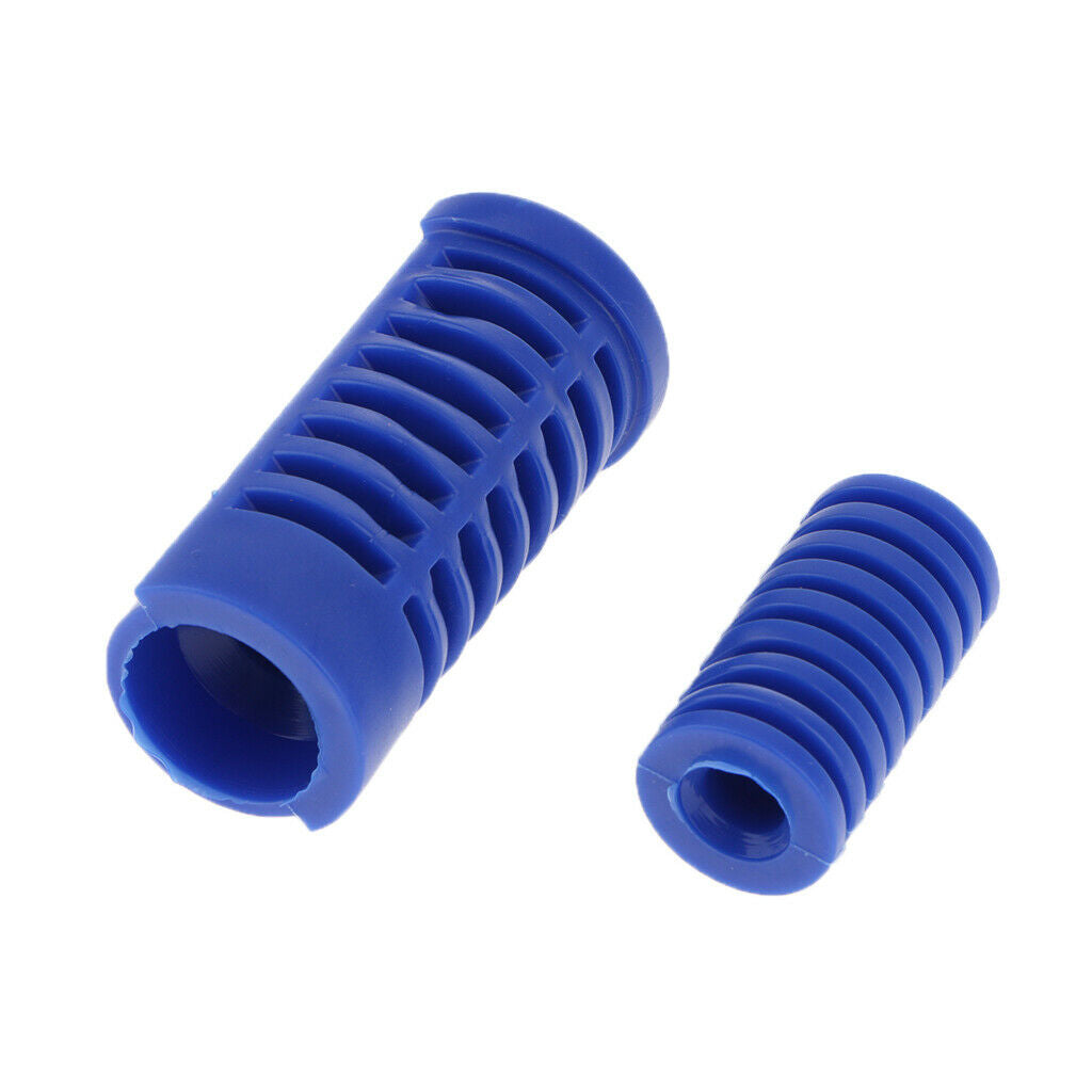 Blue+Red Motor Gear Shift Shifter Protective Sleeves & Front Footrest Pad