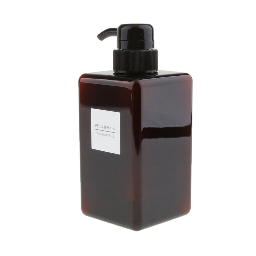 2x 450ml Pump Bottles BPA Free Cosmetic Body Wash Holder Container Leakproof