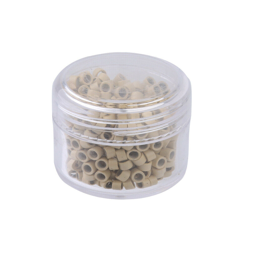 1000Pcs 3mm Silicone Lined Micro Nano Rings Beads for I Tip Hair Extensions