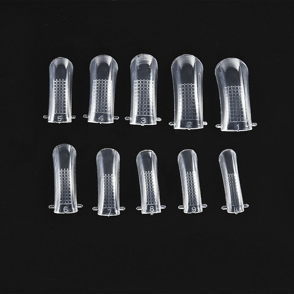 100X [10 Sizes] Natural Clear Full French False Nail Art Tips Acrylic UV Gel US
